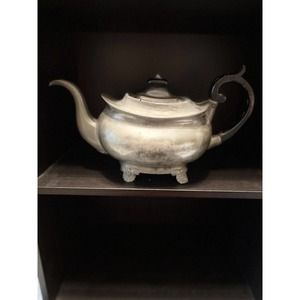 Original Antique Dixon & Son Coffee Footed Teapot Wood Handle 1800s